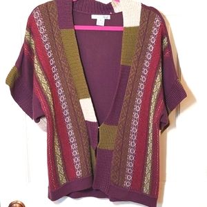 Colorful cotton sweater vest, size M